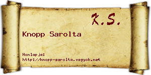 Knopp Sarolta névjegykártya