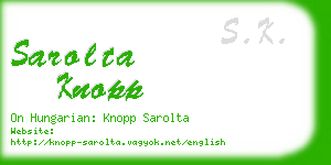 sarolta knopp business card